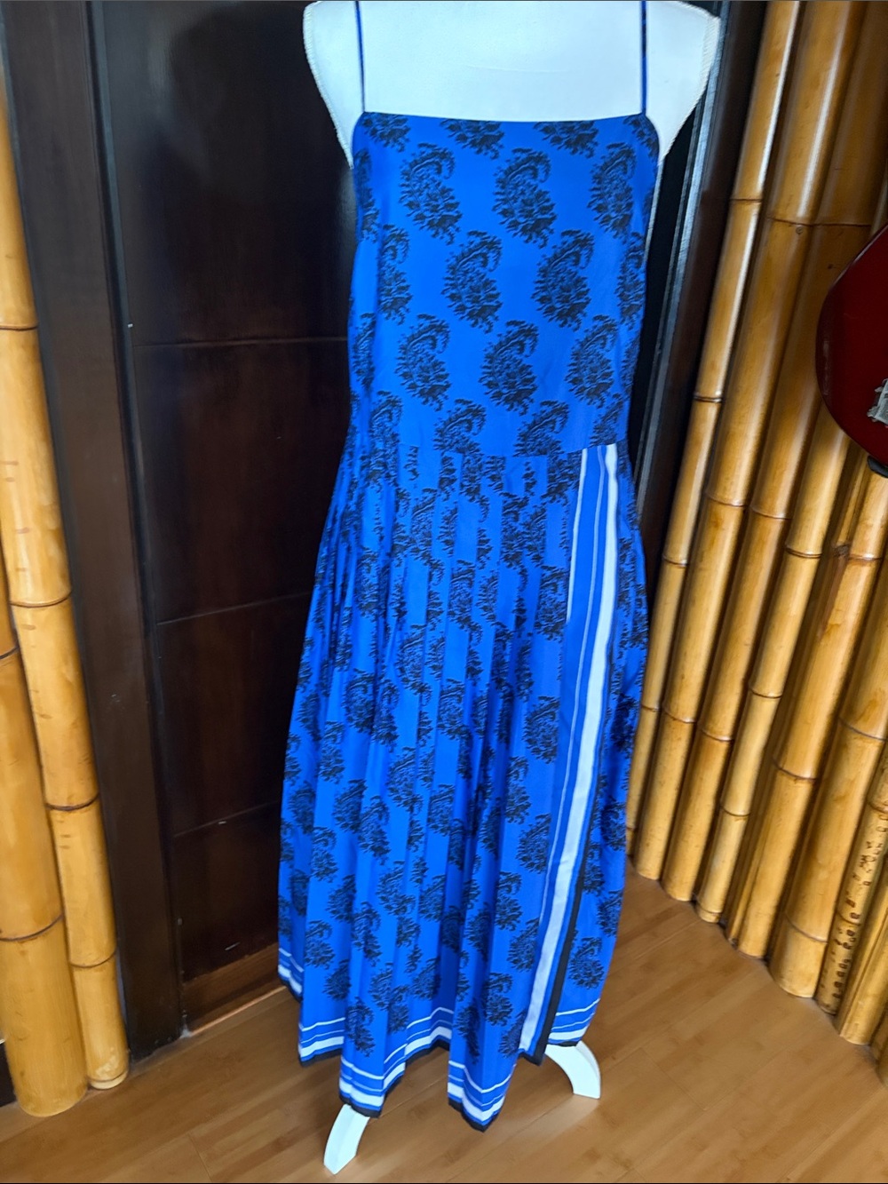 Blue Paisley-Print Spaghetti Strap Maxi Dress by Banana Republic